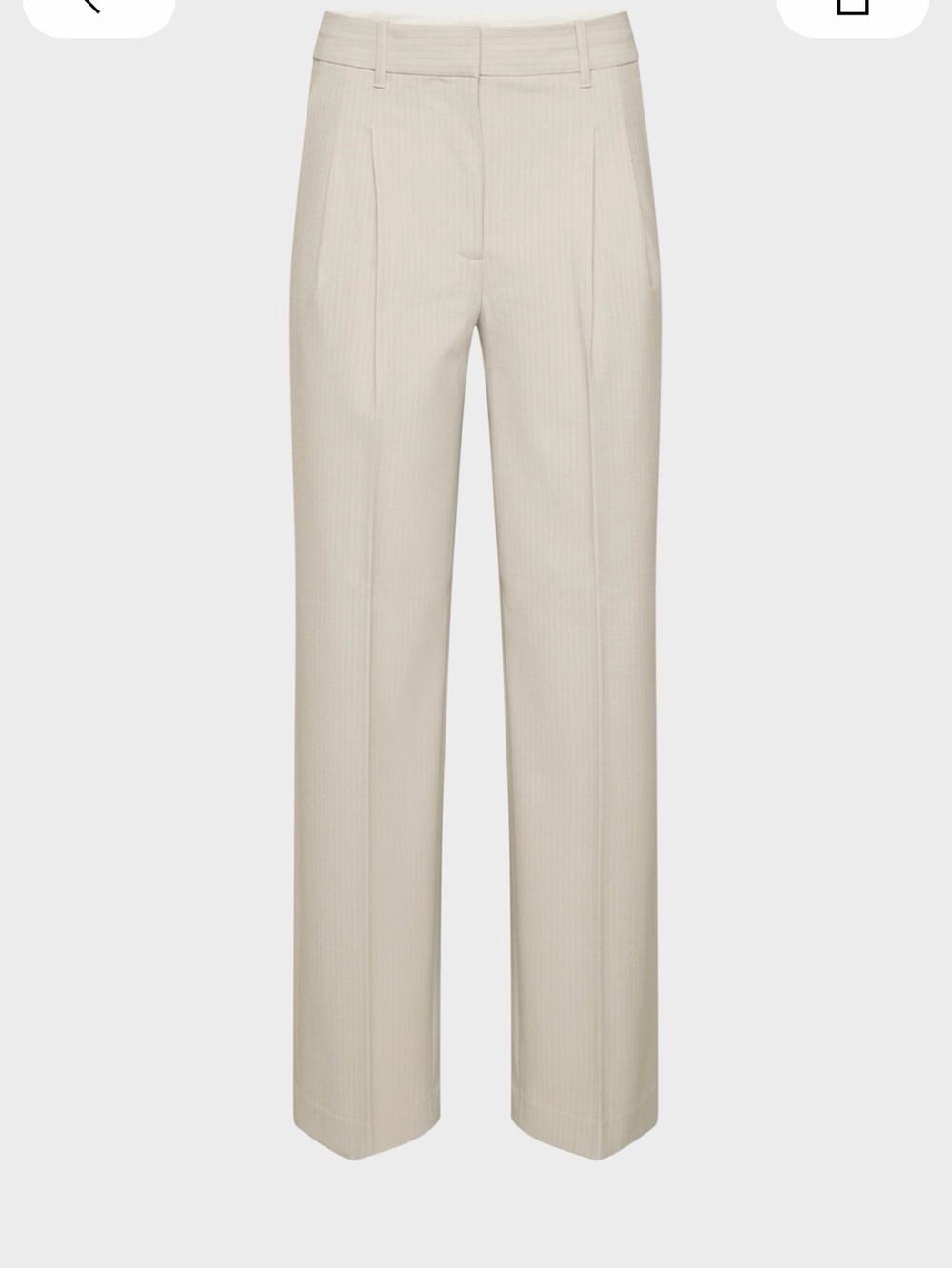 NWOT Aritzia Effortless Pant Eversential Light in Beige Pinstripe - size 14